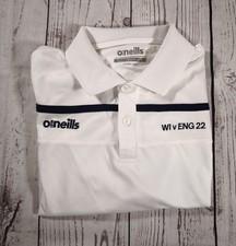 England Vs West Indies 2022 Tour Cricket Polo Shirt White Medium Great Condition