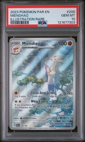 2023 POKEMON PAR EN-PARADOX RIFT ILLUSTRATION RARE #200 MIENSHAO PSA 10
