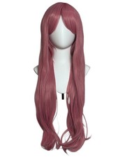 32'' Long Straight Long Bangs Coral Pink Cosplay Tomoyo Wig