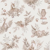 Holden Decor Waldtiere Tapete Beige Neutral Verspielt Kinderzimmer Rolle 14122