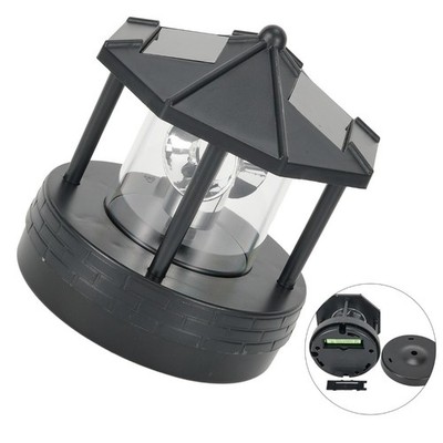 LED Solar Rotating Lighthouse Garden Light Outdoor Waterproof Street Light x1