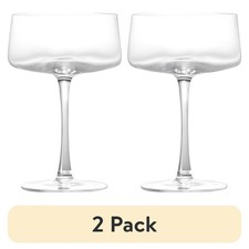 Flared Coupe Glass Clear 2-Pack Set of Two Stemless Wine Glasses