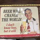 2 Metal Beer Signs Man Cave Garage Bar Non Vintage Funny