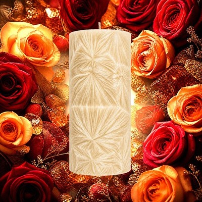 Amber Rose Pillar Candle - 4 Sizes - Choose Your Colour