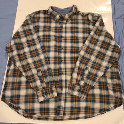 C. E. Schmidt Mens 3X Workwear Button Up Flannel Shirt Plaid 100% Cotton Pocket