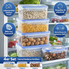 4 Stück Gefrierdosen Lunchbox Deckel Aufbewahrung Behälter Frischhaltedosen Set