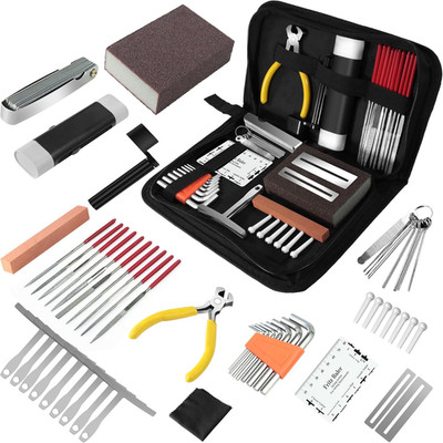45Pcs Guitar Tool Kit, Guitar Repair Kit, Guitar Setup Kit, Luthier Tools Guitar