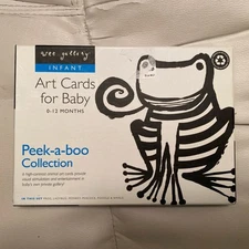 Wee Gallery Infant Art Cards For Baby 0 - 12 Months Peek-a-Boo Collection