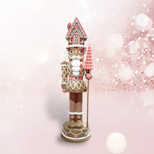 36" Pink Gingerbread Nutcracker Christmas Decor SHIPS WITHIN 10 DAYS NEW 2025