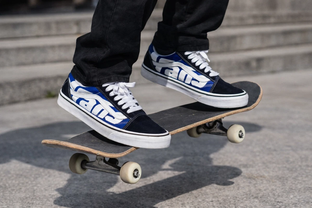Vans Old Skool White Blue Leather for sale | eBay display picture 3