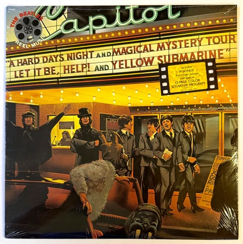 THE BEATLES Reel Music SEALED 1982 NUMBERED GOLD VINYL PROMO LP+Sticker NO HOLE!