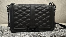 USED - Rebecca Minkoff Chevron Quilted Love Crossbody - Black