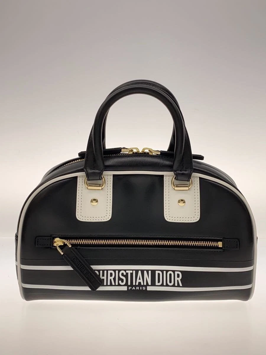 Petit sac Christian Dior Boston logo vibe cuir noir occasion