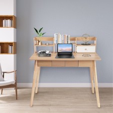 Home Office Computer Desk Writing Desk Work/study Table W/ Drawer Bookshelves