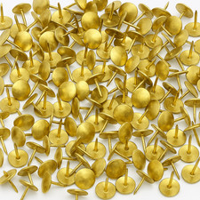 Brass Drawing Pins 100 Pack – Gold Thumb Tacks Push Pins for Notice Boards UK