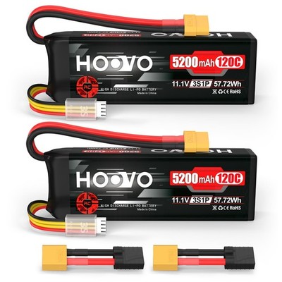 HOOVO 3S LiPo Battery 5200mAh 120C Softcase with XT60 & TR Plug Compatible for R