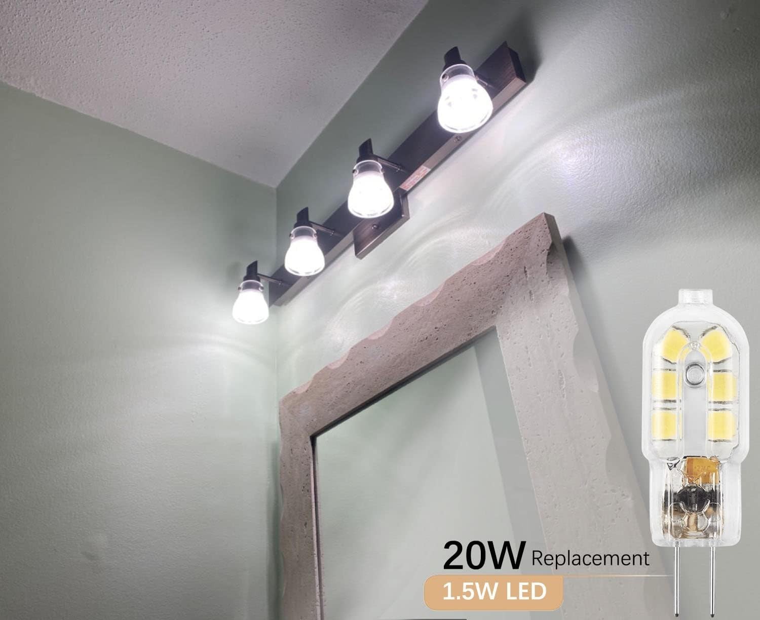 5-Pack G4 LED Bulbs - Non-Dimmable 12V, 20W Halogen Replacement, Daylight White