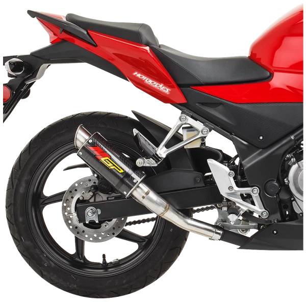 CB300R MGP 2019-2021 escape de fibra de carbono sin cordones Hotbodies Racing CB 300R Foto 4 de 4