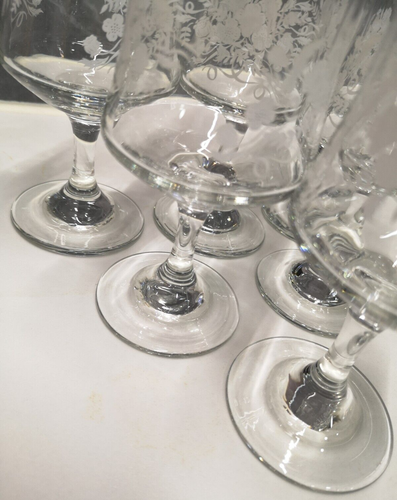 Regent Sherrygläser mit weißen Blumen und Goldrand von Dema 6er Set Vintage - Bild 5 von 6