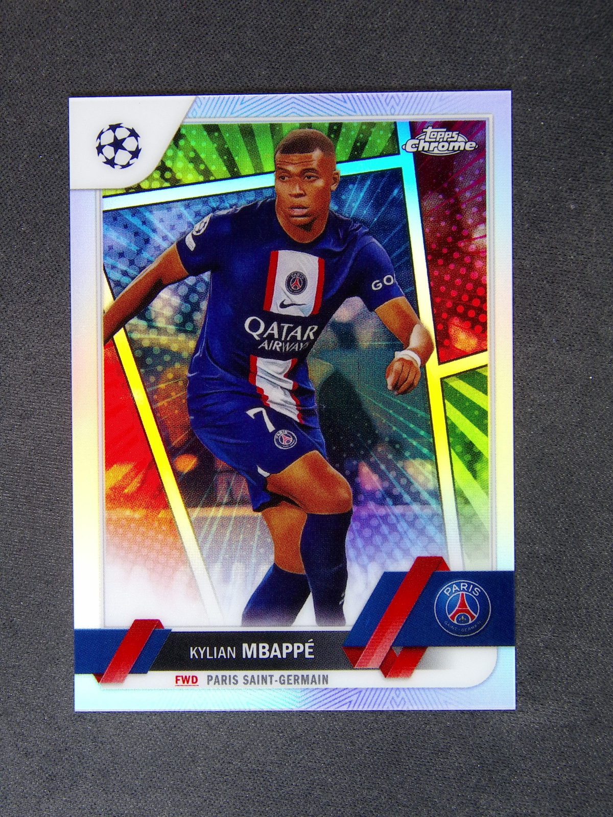 2022-23 Topps Chrome UEFA Kylian Mbappe Hero Variation #100 SP