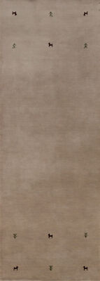 Durable and Stylish Hand-Knotted Gabbeh Tribal Style Runner Rug 3x8 ft