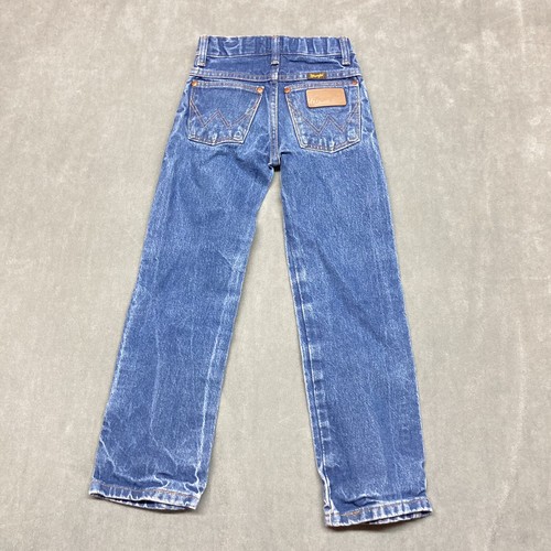 Wrangler 13MWZ Western Cowboy Jeans Boys 8 Slim Adjustable Waist Denim *Hole - Picture 2 of 7