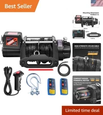 CXRCY 20000 lbs Waterproof Electric Winch with Synthetic Rope Remote Control