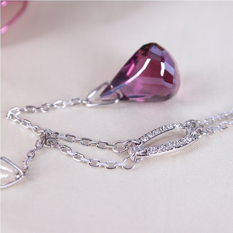 AUTHENTIC SWAN SIGNED SWAROVSKI LUNAR AMETHYST PENDANT NECKLACE 1144278 NIB AUTHENTIC SWAN SIGNED SWAROVSKI LUNAR AMETHYST PENDANT NECKLACE 1144278 NIB