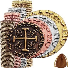 Metal Pirate Coins - Bronze, Silver, Gold  Rose Gold Coin Set - M, L, XL, XXL