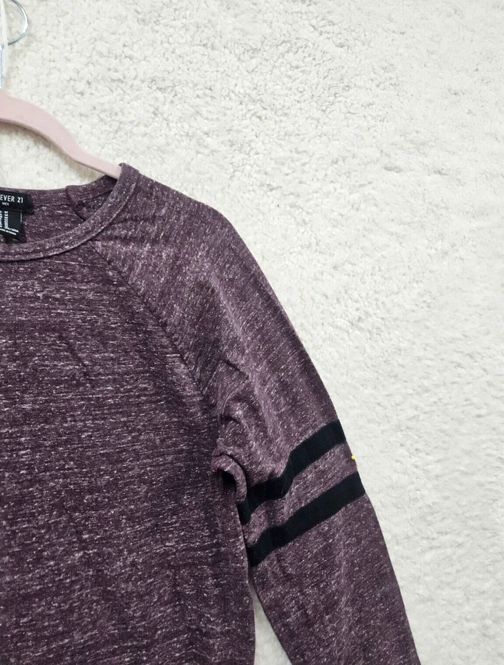 Forever 21 Men Shirt Medium Purple Cotton Blend Long Sleeve Regular Fit Pullover - Image 3 of 4