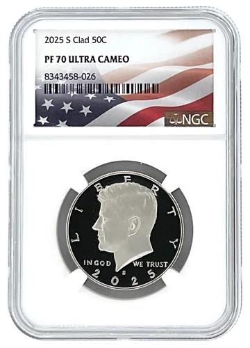 2025 S Kennedy Clad Half Dollar NGC PF70 Ultra Cameo - Flag Label - LIVE