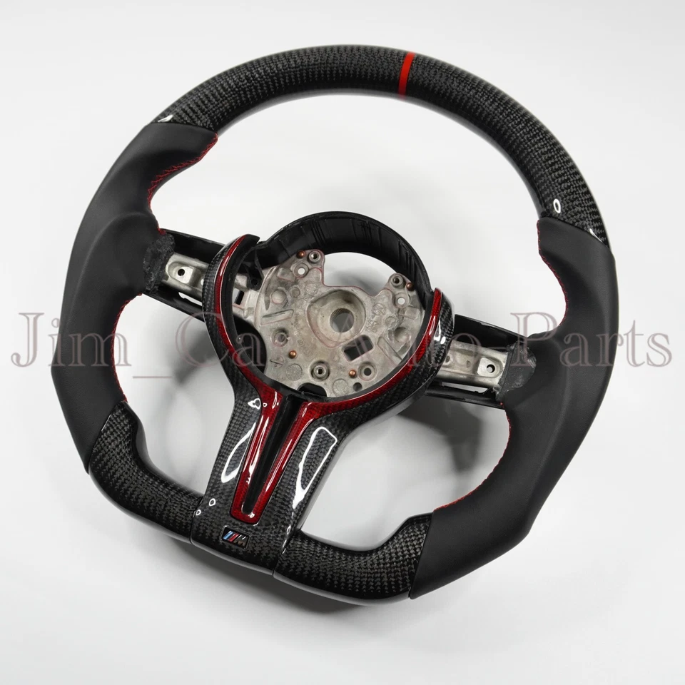 Volante de fibra de carbono napa personalizado apto para BMW F87 M2 F80 M3 F82 M4 M5 Foto 3 de 4