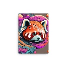 Adorable Cute Neon Red Panda Canvas