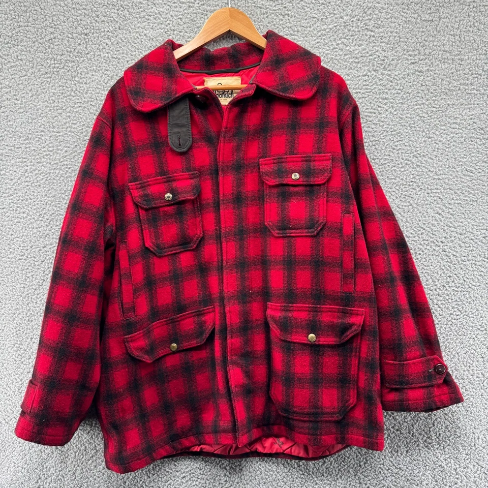 Vintage Woolrich Hunting Suit Buffalo Plaid Mens Extra Large Red Black - Image 2 of 4
