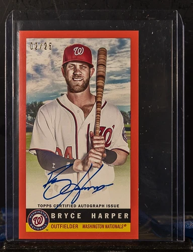 Bryce Harper 2017 Topps Archives Orange 1959 Bazooka Auto /25 Nationals