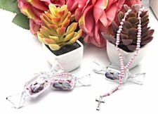 12 Baptism Favors Cross Candy Rosary Keepsake Bautizo Recuerdos Rosario