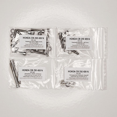 Kit vis moteur Honda CB 400 pour remplacer les vis rouillées d'origine