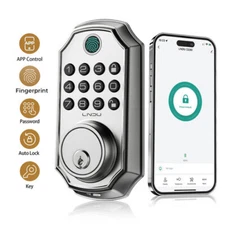 LNDU Keyless Fingerprint Smart Locks for Front Door App Control Keypad Deadbolt