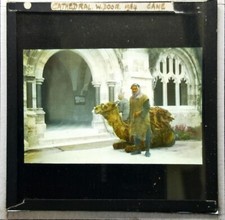 Antique Magic Lantern Slides,  Jerusalem  Cathedral West door, 1934