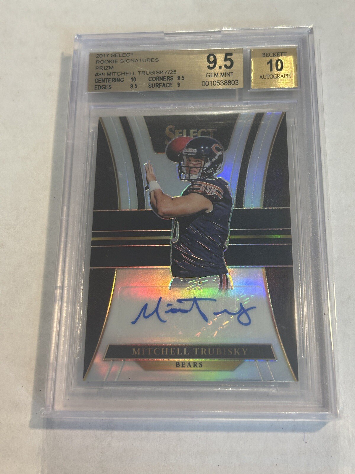 Mitchell Trubisky Panini Select Rookie Signatures Prizm #RSMT Base