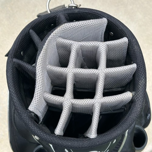 Calina Ranger Cart Carry Golf Bag - 14-Way 8-Zip Pockets Rain Cover - Black - Picture 3 of 9