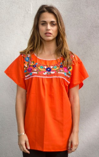 Mexican Blouse Assorted Colors Hippie Peasant Embroidered Top S, M, L, XL, 2X, 3 - Picture 17 of 52