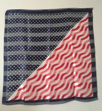 AMERICAN FLAG DESIGN PATRIOTIC SCARF (SQUARE) POLYESTER 