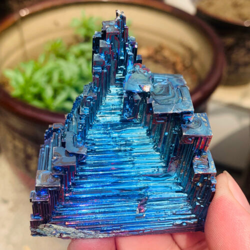 234g Blue Bismuth Ore geode Quartz Crystal Mineral Specimen Reiki Healing - Afbeelding 1 van 9