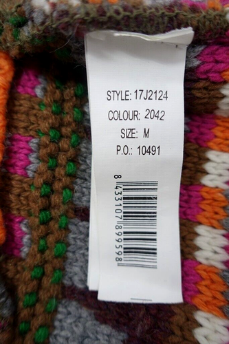 Desigual Multicolor Patchwork Geometric Knit Zip-Up Cardigan Sweater Size M - Picture 9 of 9