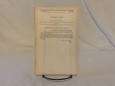 Antique 1880 Government Report Payment to Frederick Carlisle for ...