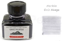 Lot of  3 Bottles of J. Herbin Gris Nuage Fountain Pen Ink - 30 ml each, NEW