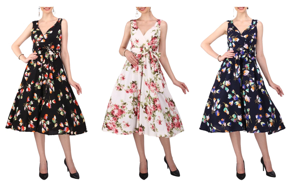 At lyve gået vanvittigt Ingeniører Dress 40s 50s Swing Vintage Rockabilly Ladies Retro Prom Party Plus Size 6  - 24 | eBay