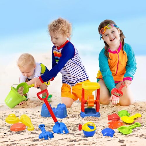Beach Toys, 19 Piece Sand Toys Set Kids Sandbox Toys Includes Water Wheel Beach - Picture 5 of 9