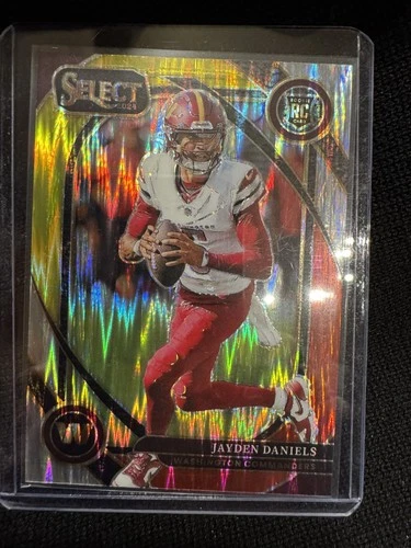 2024 Panini Select - Club Level Jayden Daniels #217 Red & Yellow Shock Prizm...